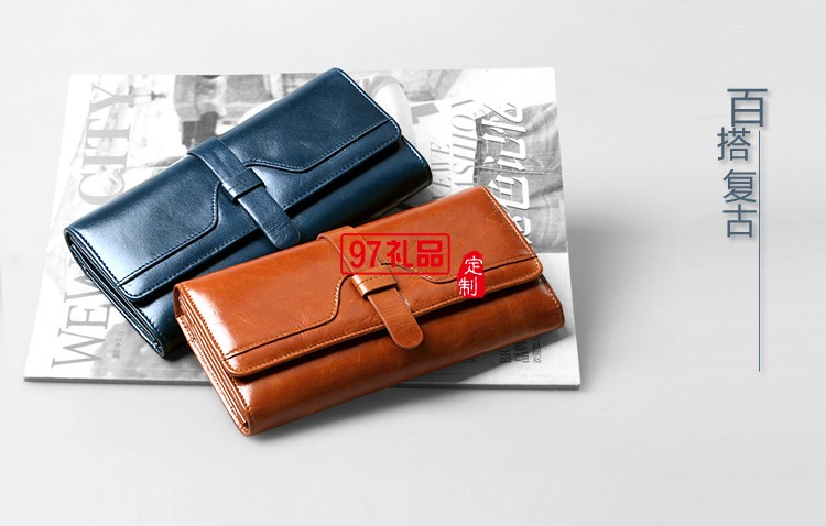 真皮三折長(zhǎng)款錢(qián)包錢(qián)夾
