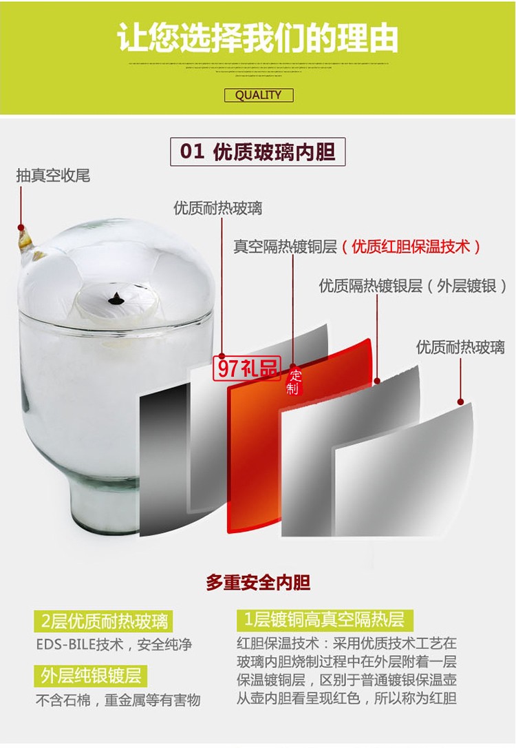  新款大容量歐式咖啡壺 家用保溫壺熱水瓶玻璃內膽真空保溫瓶