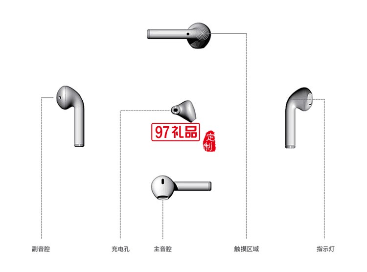 真無線藍(lán)牙耳機(5.0雙耳通話觸摸版) 白色
