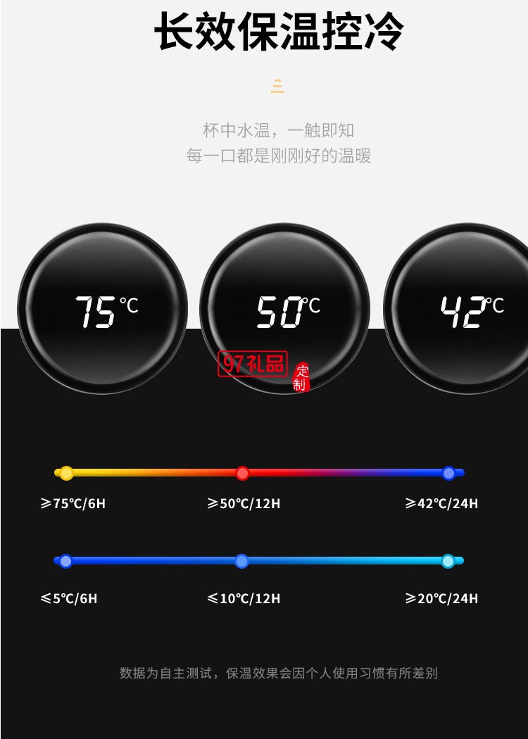 智能保溫杯男女學生便攜水杯子創(chuàng)意潮流大容量簡約測溫禮品杯子定制