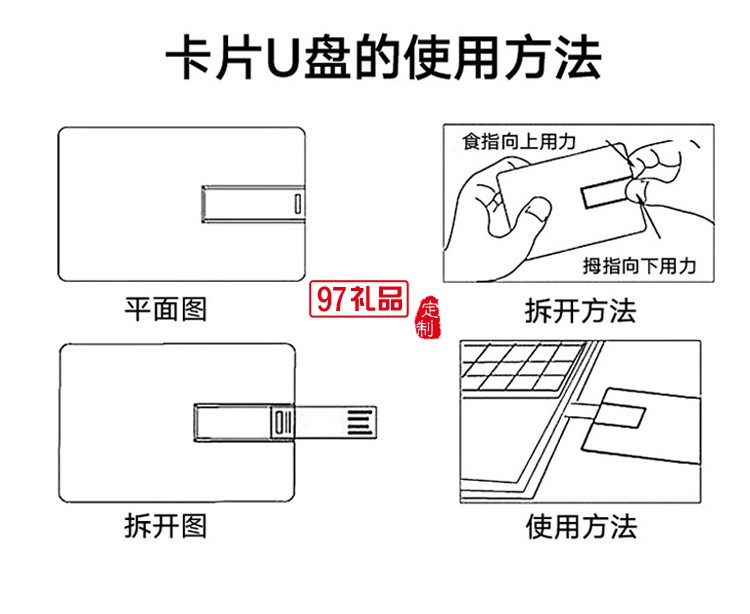 卡片U盤(pán) 銀行公司 商務(wù)禮贈(zèng)展會(huì)派發(fā) 可印公司名片 