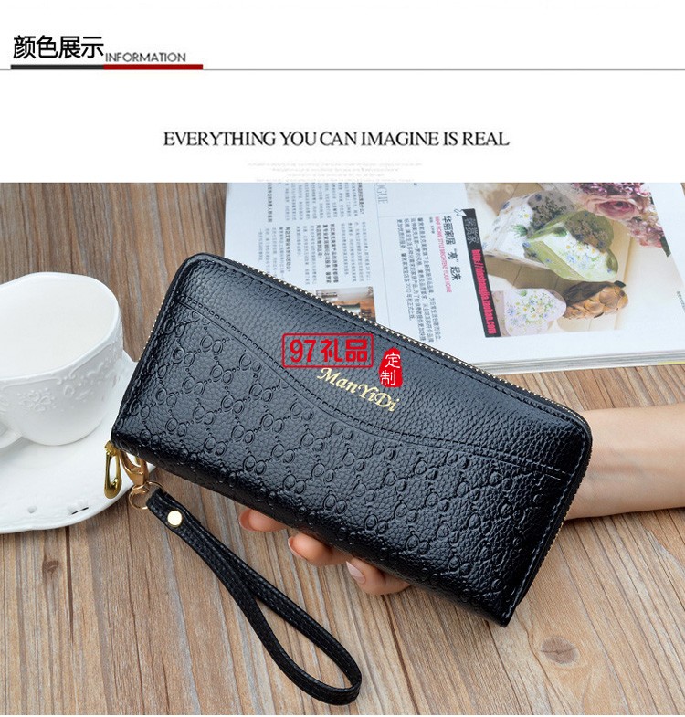 新款女士錢(qián)包長(zhǎng)款大容量雙拉鏈?zhǔn)帜缅X(qián)包女雙層手抓包