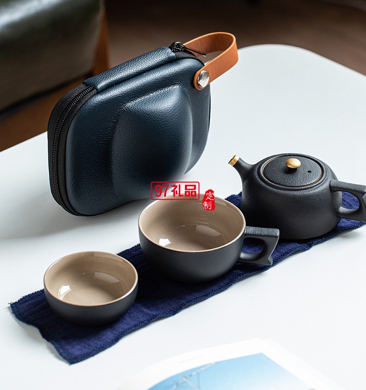 戶(hù)外旅游便攜式收納日式遠(yuǎn)山禪意粗陶家用旅行快客杯功夫茶具套裝