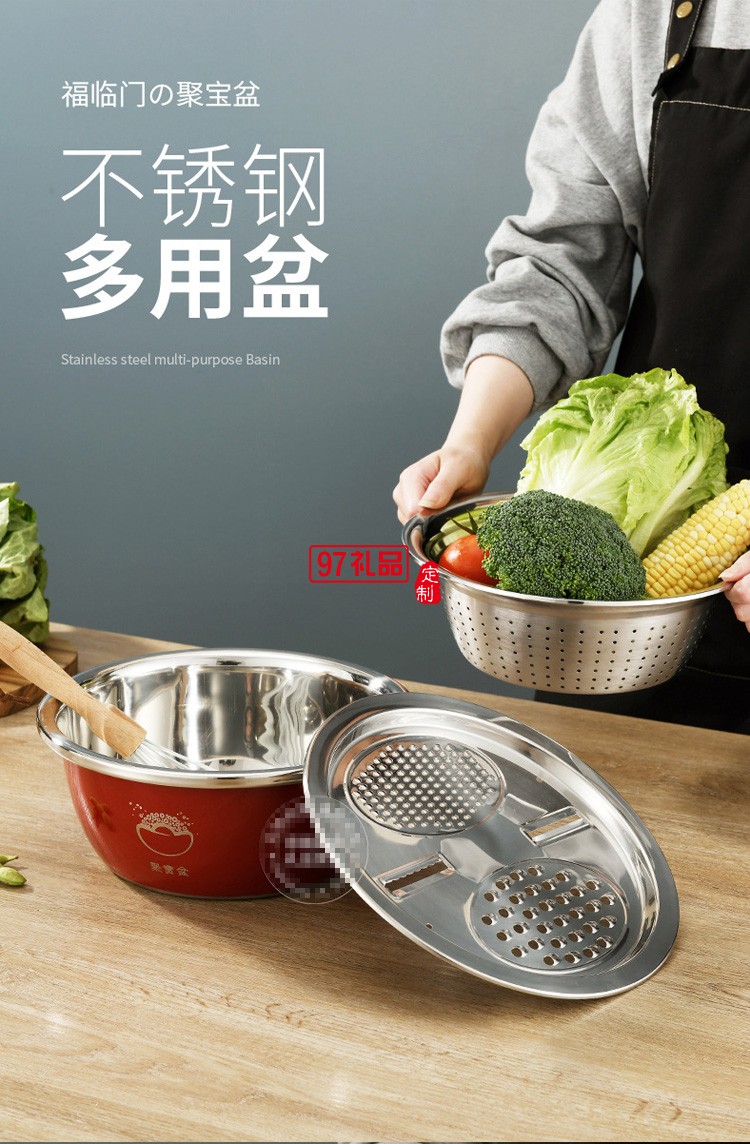 活動(dòng)禮品聚寶盆 保險(xiǎn)公司銀行開(kāi)門(mén)紅虎年禮品隨手禮 不銹鋼聚寶盆