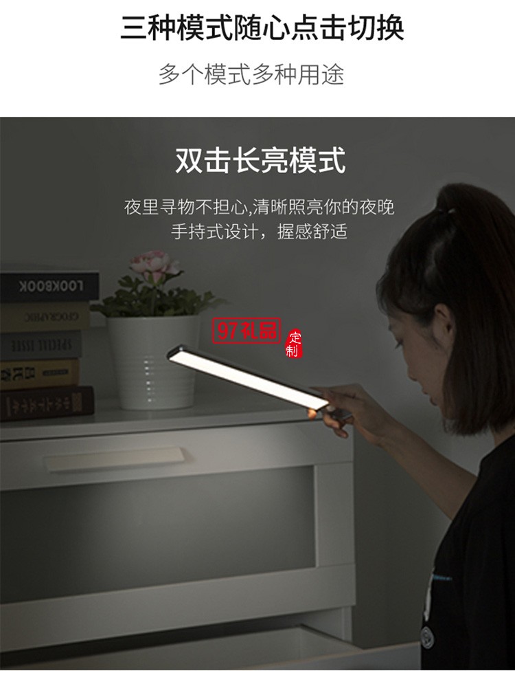 無(wú)線充電人體感應(yīng)小夜燈免布線家用夜間過(guò)道LED燈條定制公司廣告禮品