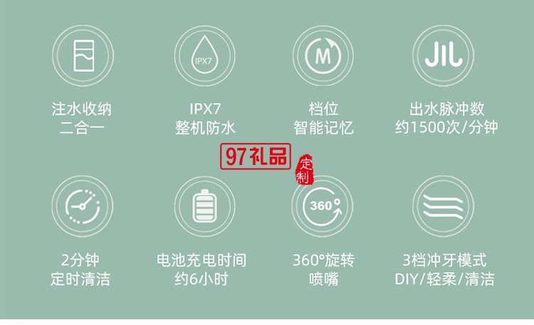 IPX7級防水有效保護(hù)產(chǎn)品三檔沖牙模式便攜式?jīng)_牙器