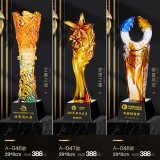 高檔琉璃獎(jiǎng)杯定制公司年會比賽頒獎(jiǎng)創(chuàng)意琉璃定做