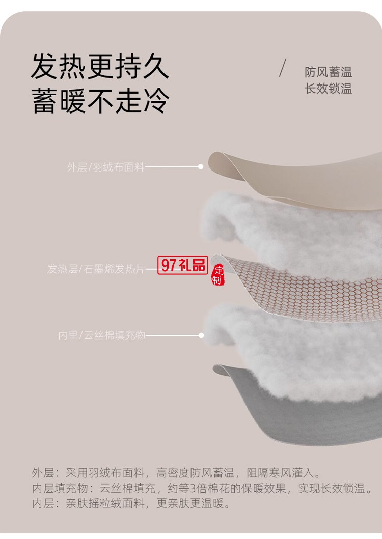 向物石墨烯發(fā)熱圍巾智能電加熱圍脖護(hù)頸頸椎保暖披肩男女冬季禮物