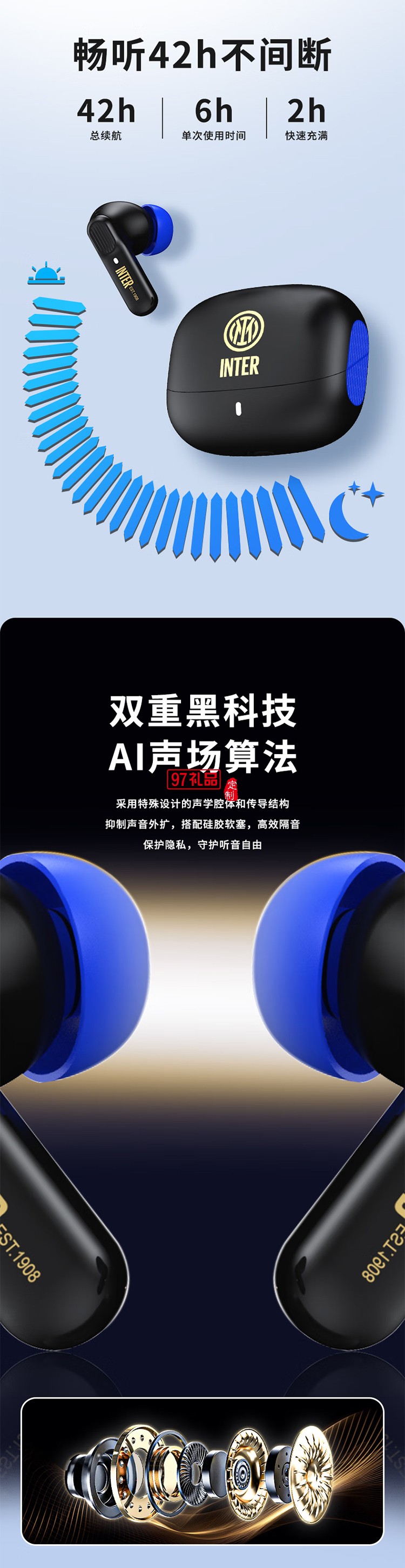 FCIM/國際米蘭 Leobuds ANC主動降噪藍(lán)牙耳機(jī)